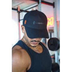 Casquette BT noire en Coton avec Attache Orange
