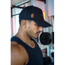 Casquette BT noire en Coton avec Attache Orange
