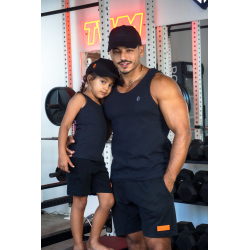 Casquette BT noire en Coton avec Attache Orange