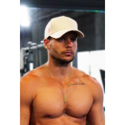 Casquette BT creme en Coton avec Attache Orange