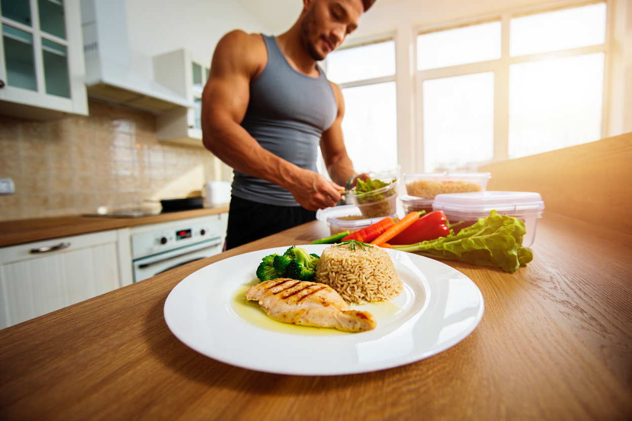 Préparation d'un repas équilibré pour la prise de masse