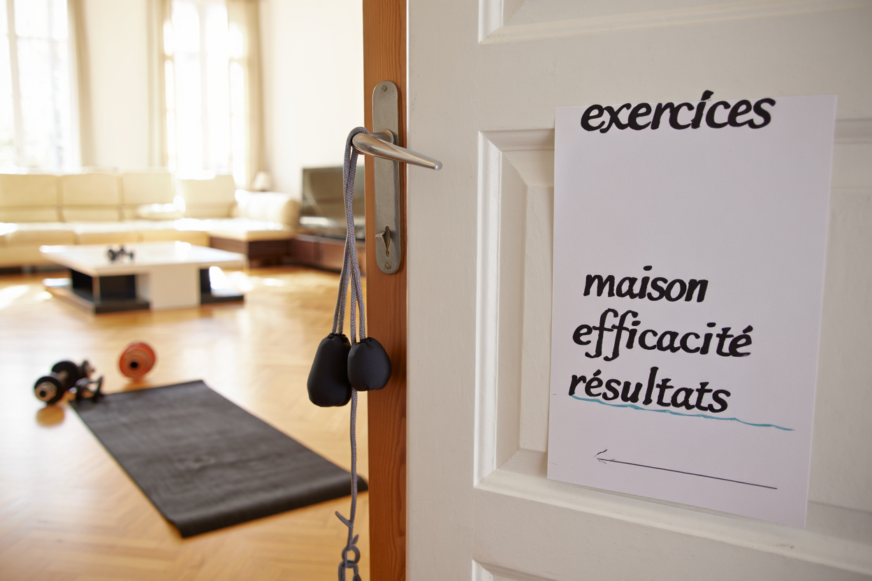 Femme effectuant des squats à domicile pour progression musculaire