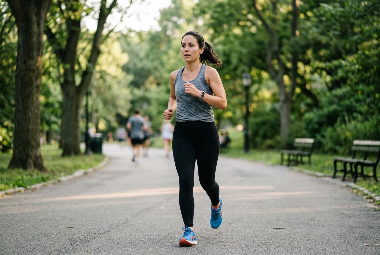 Femme faisant du sport à la maison