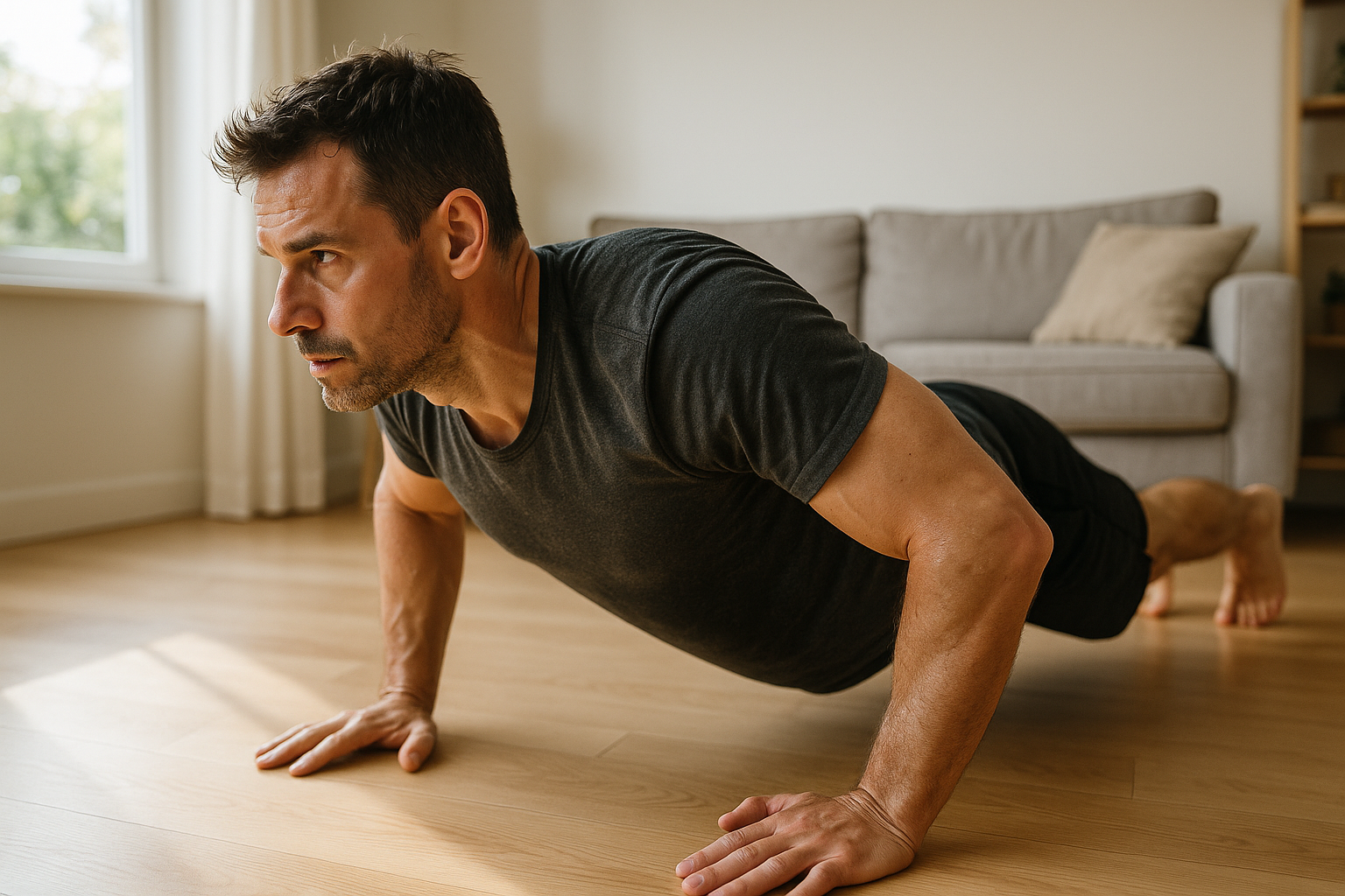 Exercices poids du corps prise de masse à la maison homme 40 ans