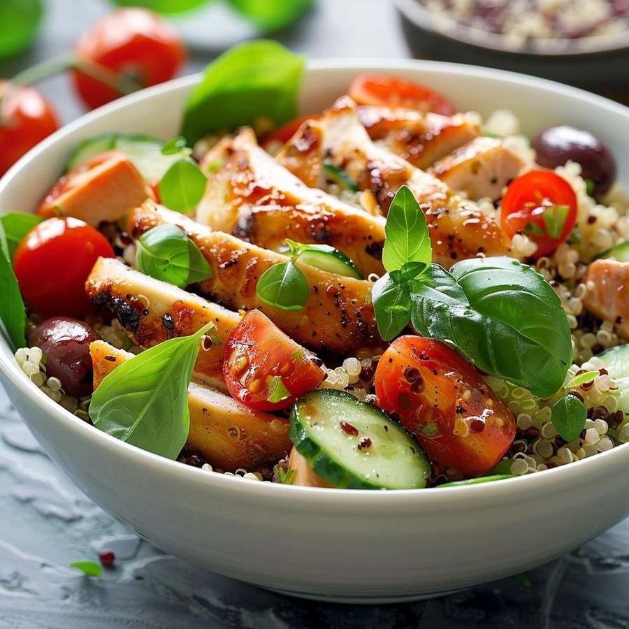 Poulet grill&eacute; et quinoa